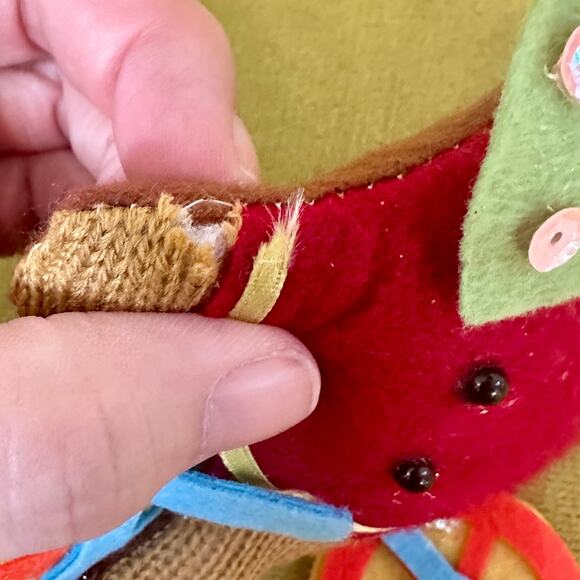 Cycling Christmas Felt Circus Monkey Set of 2. RARE. 5.5” X 11.4” Festive *Read - Picture 14 of 16